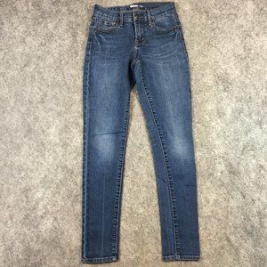 Old Navy Jeans 00 24 Original Skinny Mid Rise Medium Wash Distressed Stretch